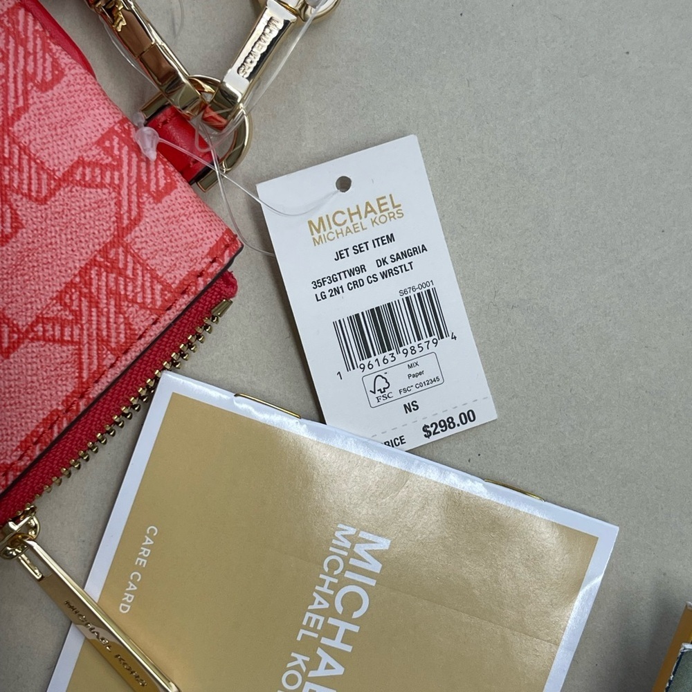 (new+tag) Michael Kors jet set large wristlet clutch plus detachable card case - Picture 7 of 9
